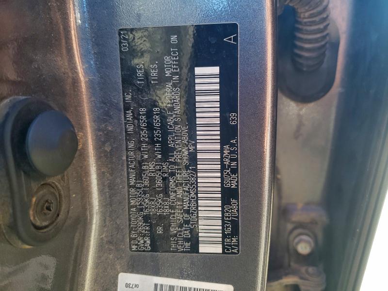 Photo 14 from auction – 2021 TOYOTA HIGHLANDER with VIN 5TDGZRBH3MS538271