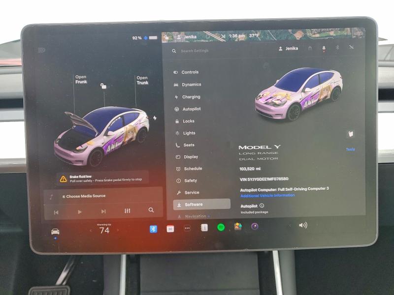 Photo 9 from auction – 2021 TESLA MODEL Y with VIN 5YJYGDEE1MF078580