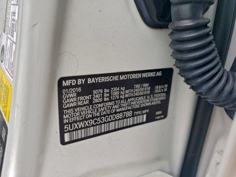 Photo 14 from auction – 2016 BMW X3 XDRIVE2 with VIN 5UXWX9C53G0D88788
