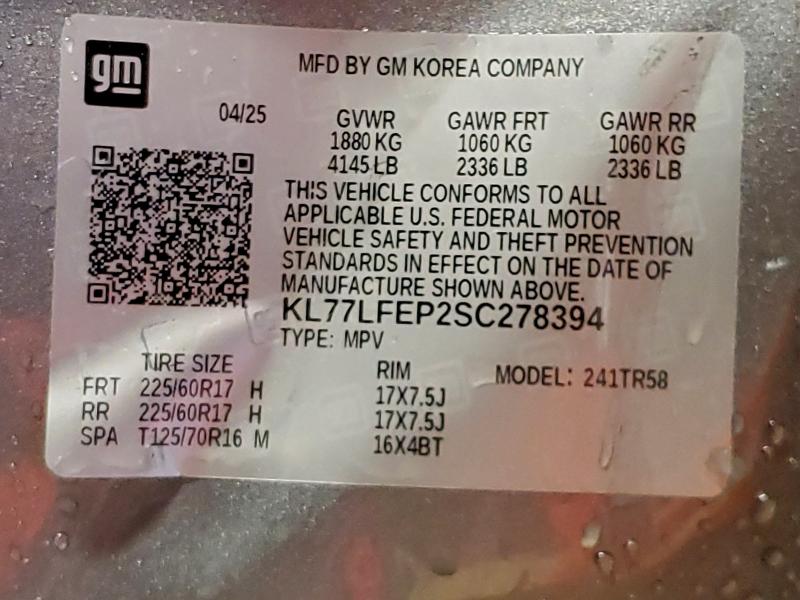 Photo 14 from auction – 2025 CHEVROLET TRAX LS with VIN KL77LFEP2SC278394