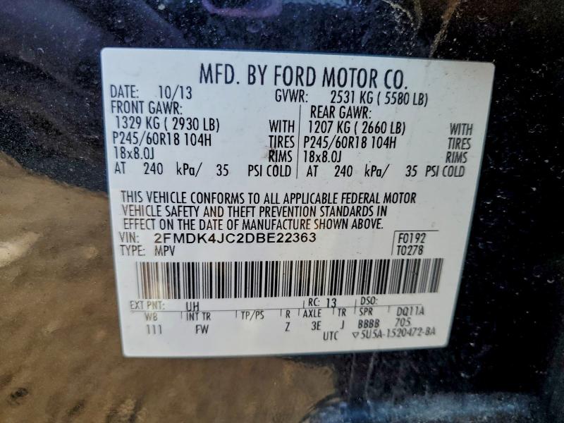 Photo 14 from auction – 2013 FORD EDGE with VIN 2FMDK4JC2DBE22363