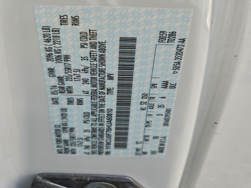 Photo 14 from auction – 2017 FORD ESCAPE S with VIN 1FMCU0F76HUA60810