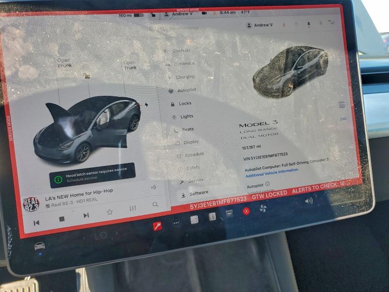 Photo 9 from auction – 2021 TESLA MODEL 3 with VIN 5YJ3E1EB1MF877523