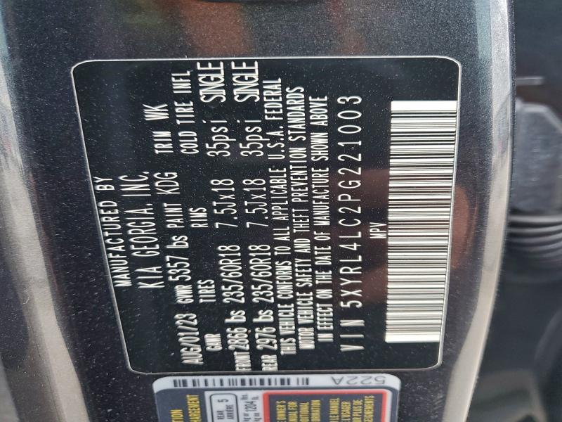 Photo 14 from auction – 2023 KIA SORENTO S with VIN 5XYRL4LC2PG221003