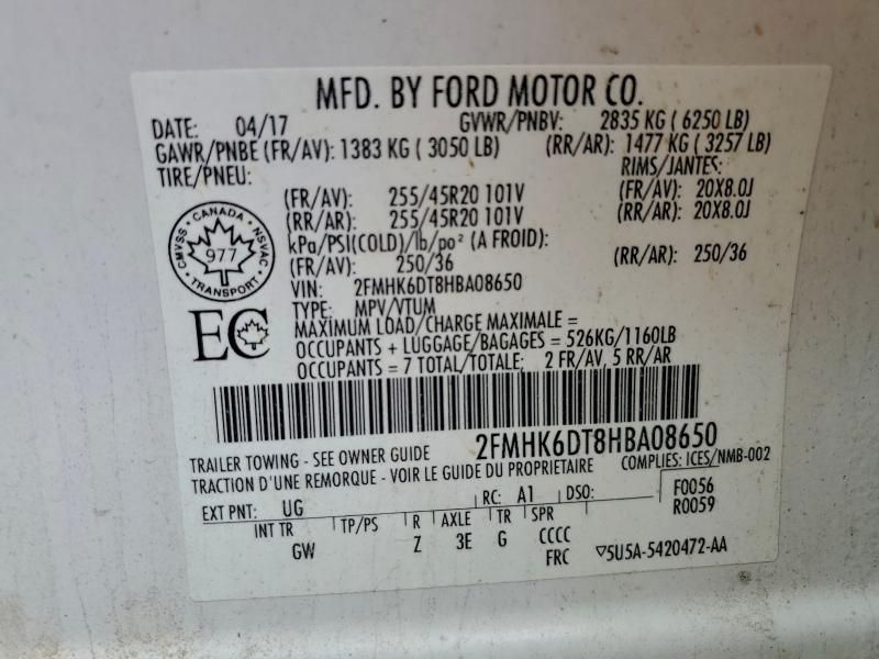 Photo 14 from auction – 2017 FORD FLEX LIMIT with VIN 2FMHK6DT8HBA08650