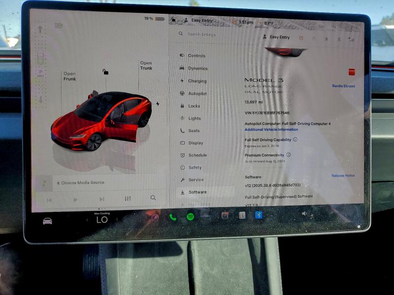 Photo 9 from auction – 2024 TESLA MODEL 3 with VIN 5YJ3E1EB1RF767546