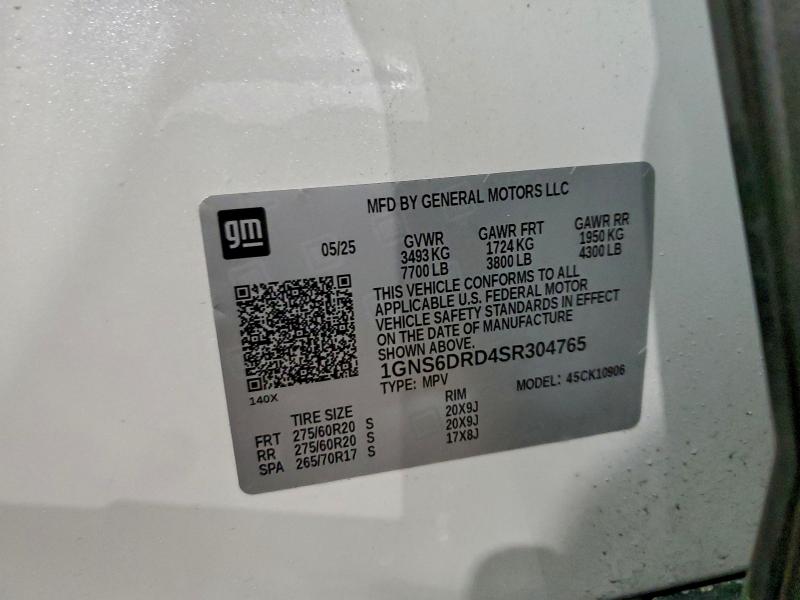 Photo 14 from auction – 2025 CHEVROLET SUBURBAN K with VIN 1GNS6DRD4SR304765