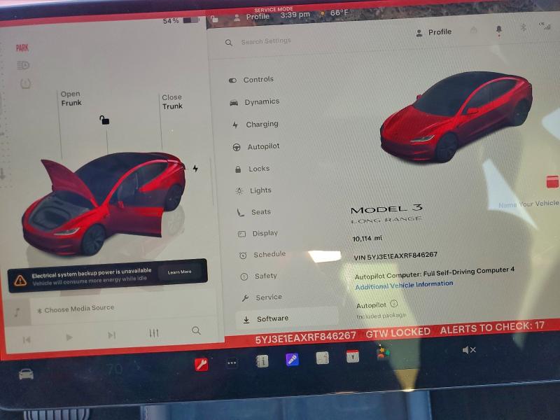 Photo 9 from auction – 2024 TESLA MODEL 3 with VIN 5YJ3E1EAXRF846267