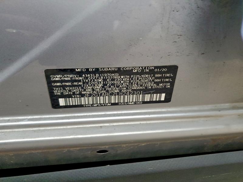 Photo 14 from auction – 2020 SUBARU CROSSTREK with VIN JF2GTABC2LH242301