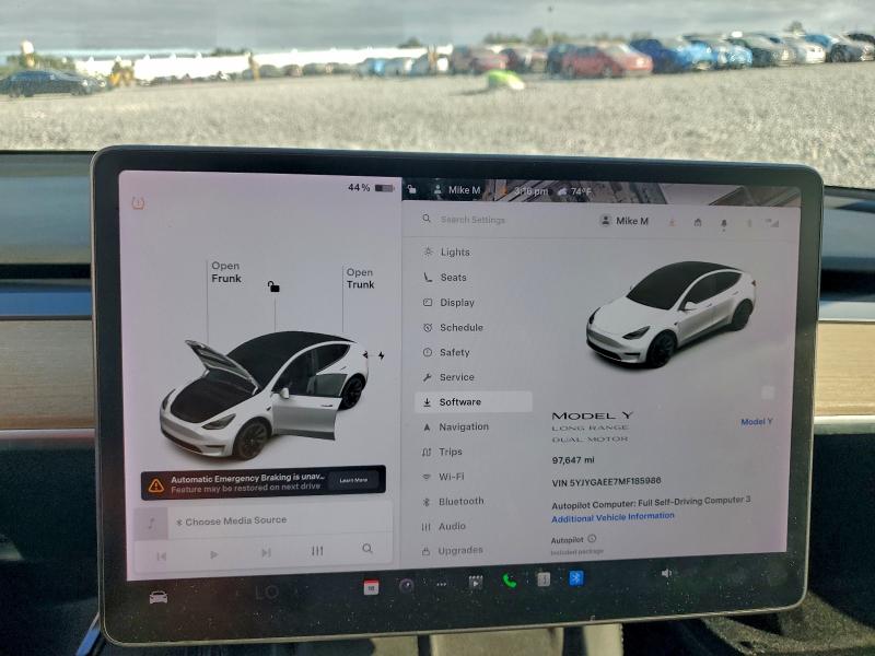 Photo 9 from auction – 2021 TESLA MODEL Y with VIN 5YJYGAEE7MF185986