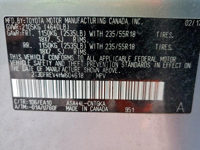 Photo 14 from auction – 2017 TOYOTA RAV4 LIMIT with VIN 2T3DFREV4HW604618