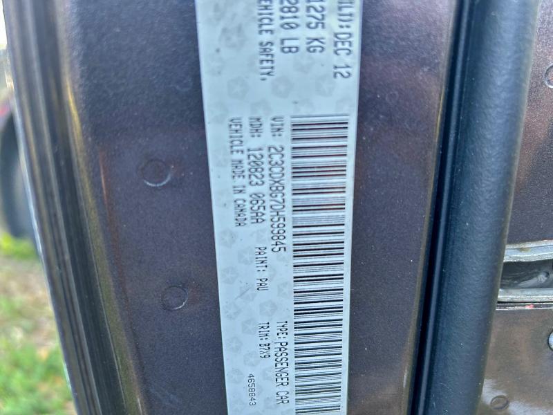 Photo 10 from auction – 2013 DODGE CHARGER SE with VIN 2C3CDXBG7DH599845