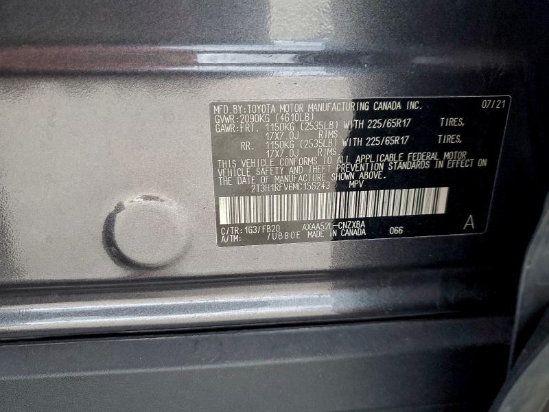 Photo 14 from auction – 2021 TOYOTA RAV4 LE with VIN 2T3H1RFV6MC155243