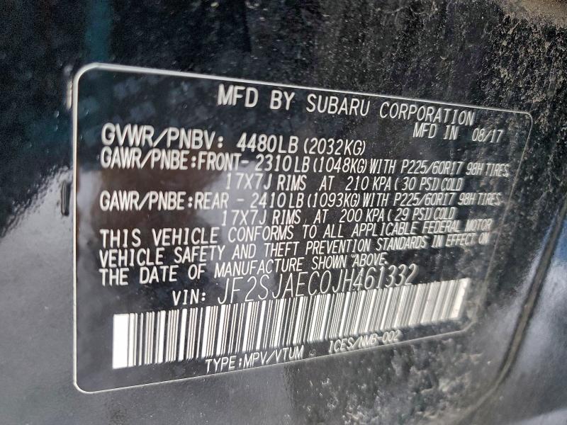 Photo 14 from auction – 2018 SUBARU FORESTER 2 with VIN JF2SJAEC0JH461332