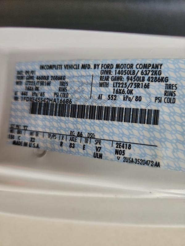 صورة رقم 10 من المزاد - 2002 FORD MTRHOME مع VIN 1FDXE45S42HA16686