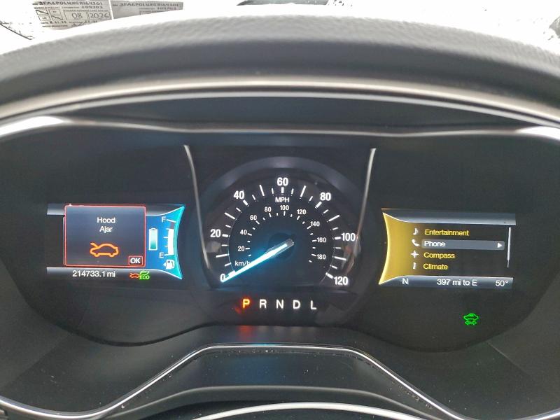 Photo 9 from auction – 2016 FORD FUSION SE with VIN 3FA6P0LUXGR164201