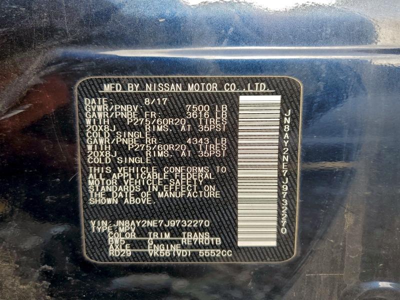 Photo 14 from auction – 2018 NISSAN ARMADA PLA with VIN JN8AY2NE7J9732270