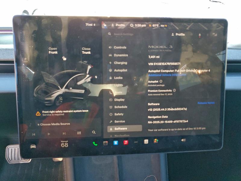 Photo 9 from auction – 2024 TESLA MODEL 3 with VIN 5YJ3E1EA7RF858571