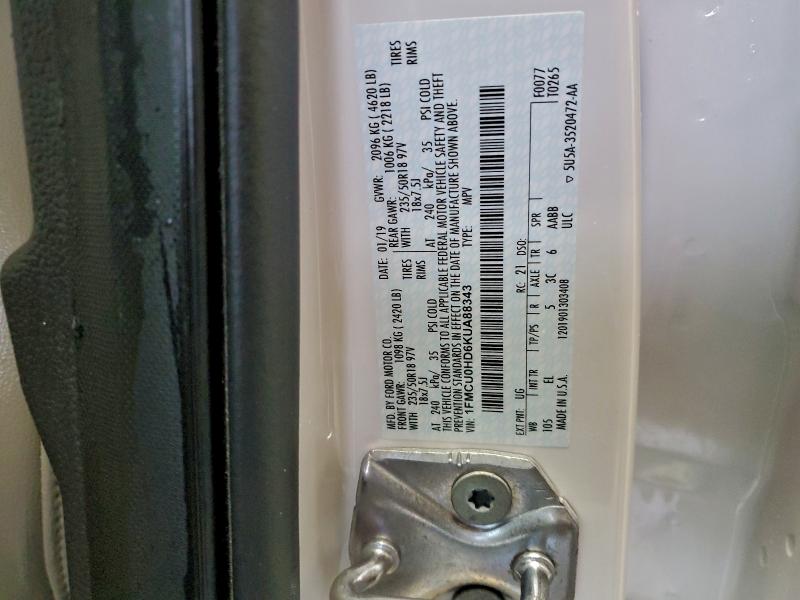 Photo 14 from auction – 2019 FORD ESCAPE SEL with VIN 1FMCU0HD6KUA88343