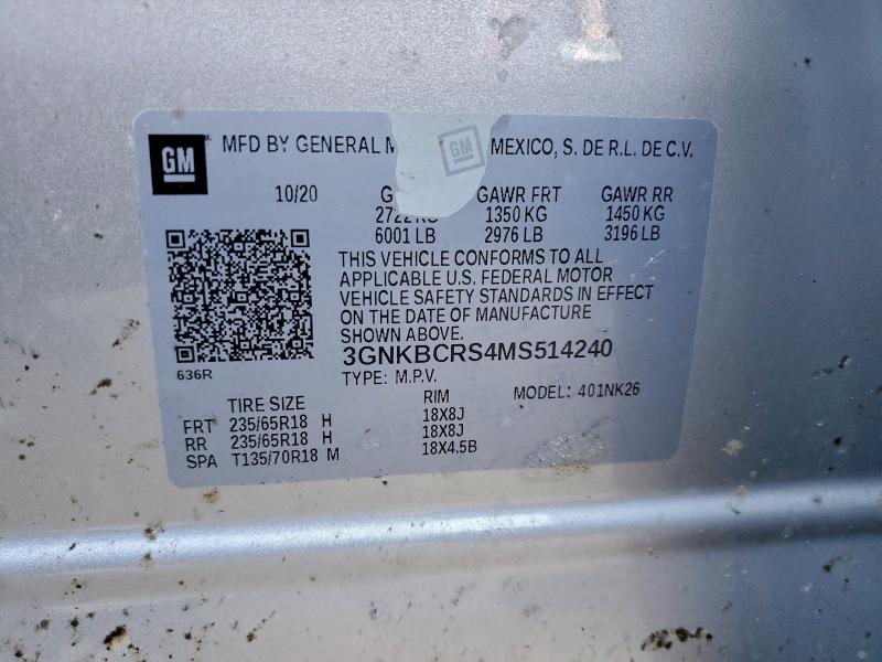 Photo 14 from auction – 2021 CHEVROLET BLAZER with VIN 3GNKBCRS4MS514240