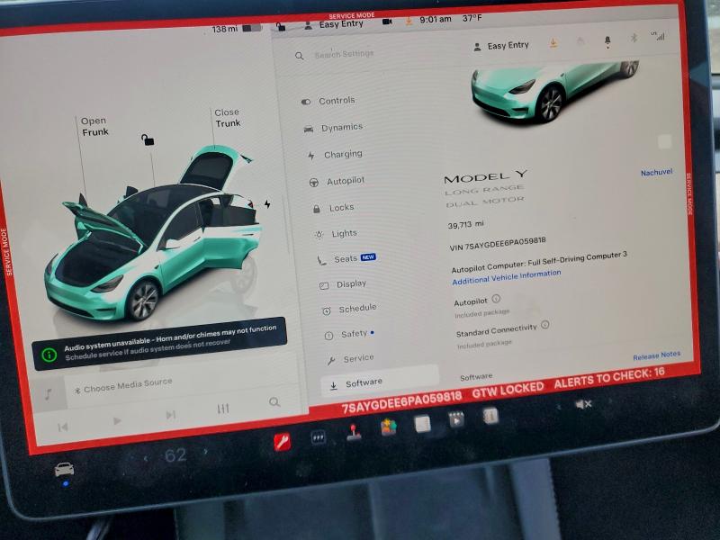 Photo 9 from auction – 2023 TESLA MODEL Y with VIN 7SAYGDEE6PA059818