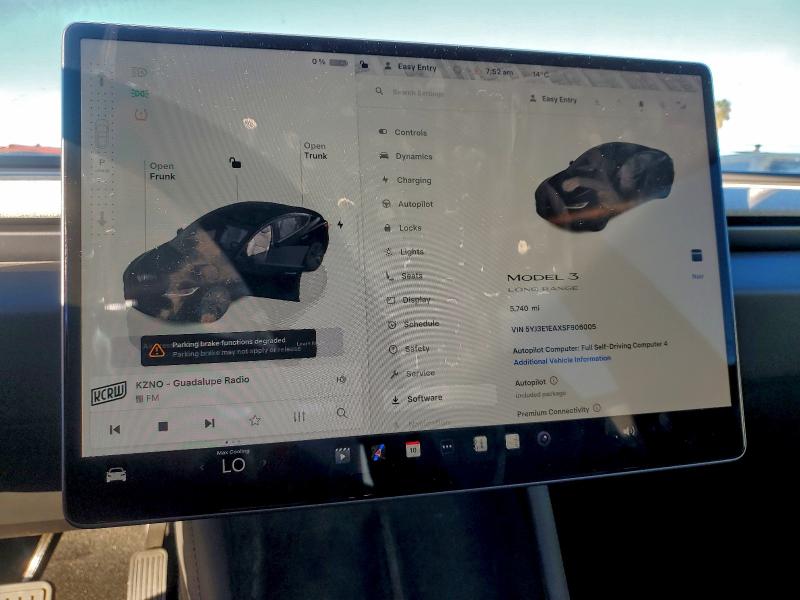 Photo 9 from auction – 2025 TESLA MODEL 3 with VIN 5YJ3E1EAXSF906005