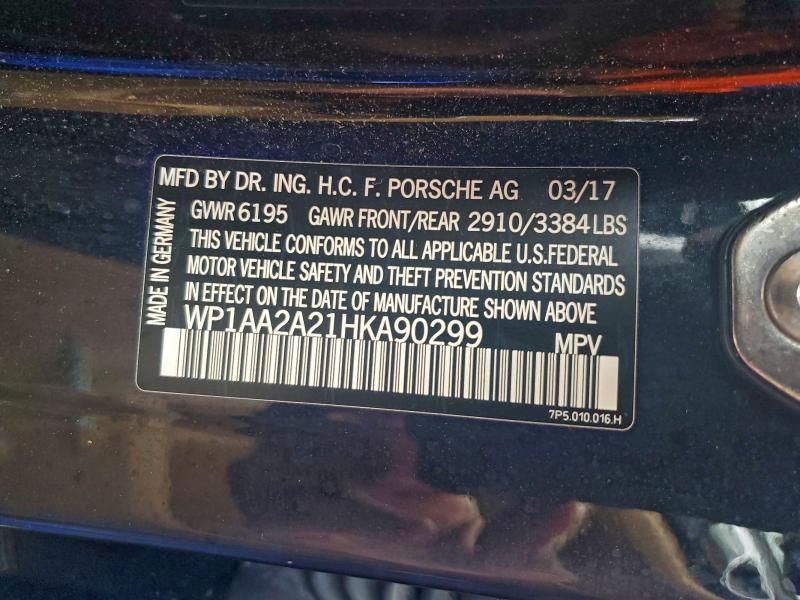 Photo 14 from auction – 2017 PORSCHE CAYENNE with VIN WP1AA2A21HKA90299