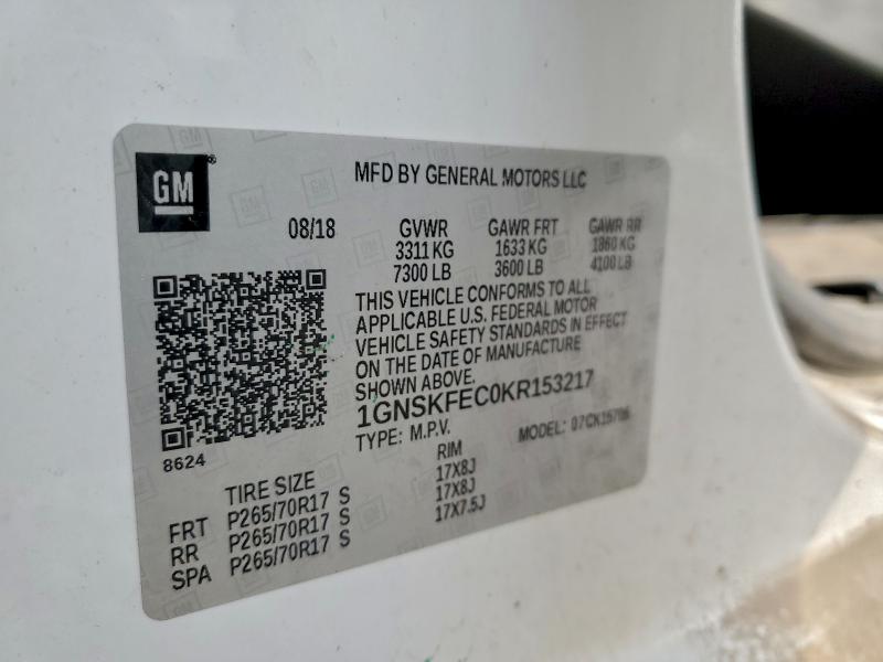 Photo 14 from auction – 2019 CHEVROLET TAHOE SPEC with VIN 1GNSKFEC0KR153217