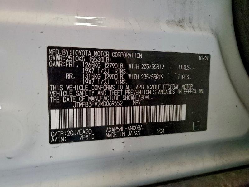 Photo 14 from auction – 2021 TOYOTA RAV4 PRIME with VIN JTMFB3FV2MD069652