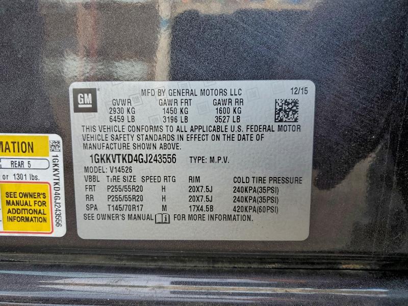 Photo 14 from auction – 2016 GMC ACADIA DEN with VIN 1GKKVTKD4GJ243556