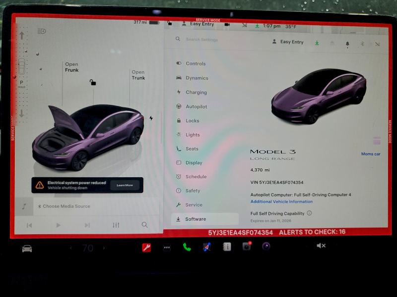 Photo 9 from auction – 2025 TESLA MODEL 3 with VIN 5YJ3E1EA4SF074354