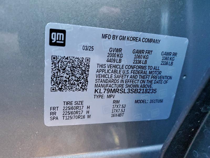 Photo 14 from auction – 2025 CHEVROLET TRAILBLAZE with VIN KL79MRSL3SB218235