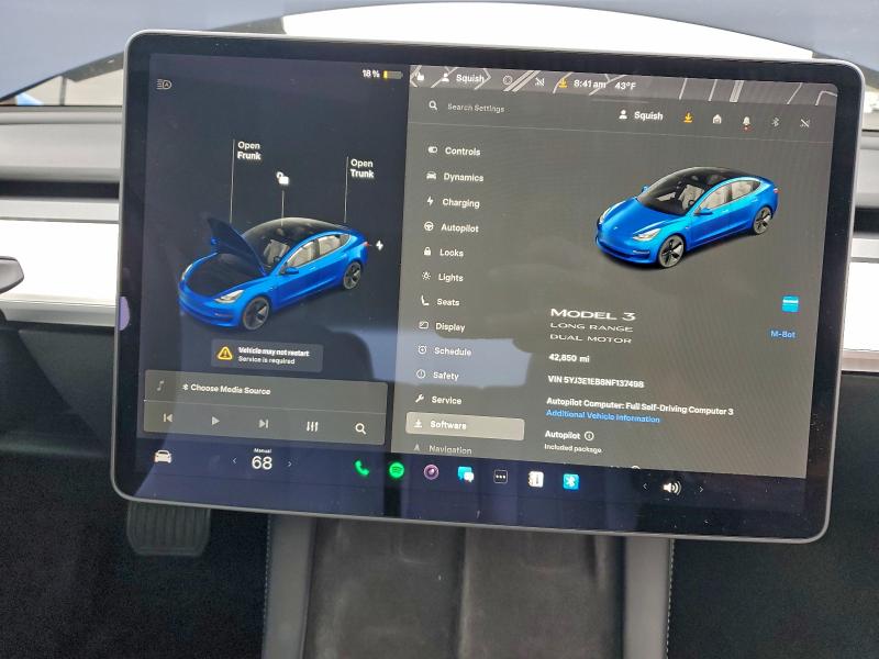 Photo 9 from auction – 2022 TESLA MODEL 3 with VIN 5YJ3E1EB8NF137498