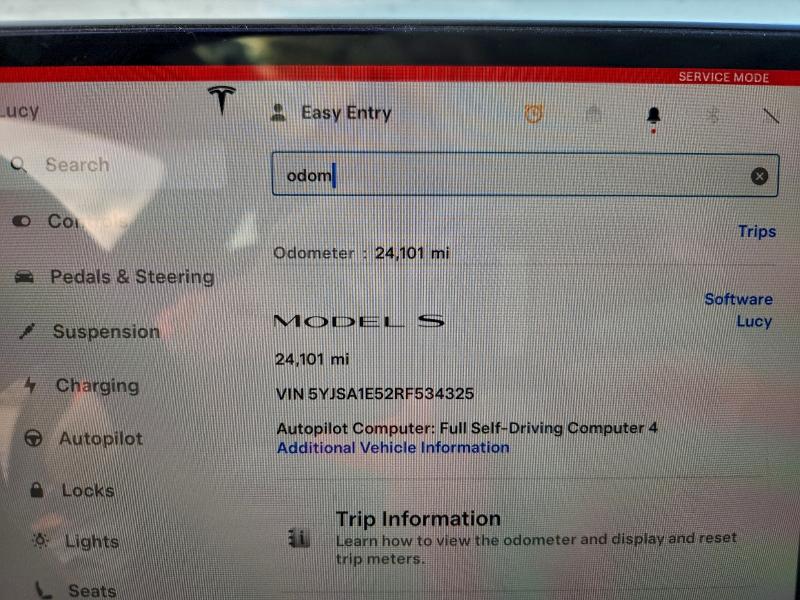 Photo 9 from auction – 2024 TESLA MODEL S with VIN 5YJSA1E52RF534325