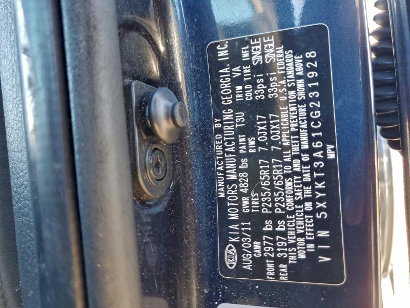 Photo 14 from auction – 2012 KIA SORENTO BA with VIN 5XYKT3A61CG231928