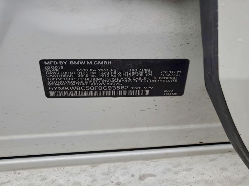 Photo 14 from auction – 2015 BMW X6 M with VIN 5YMKW8C58F0G93562
