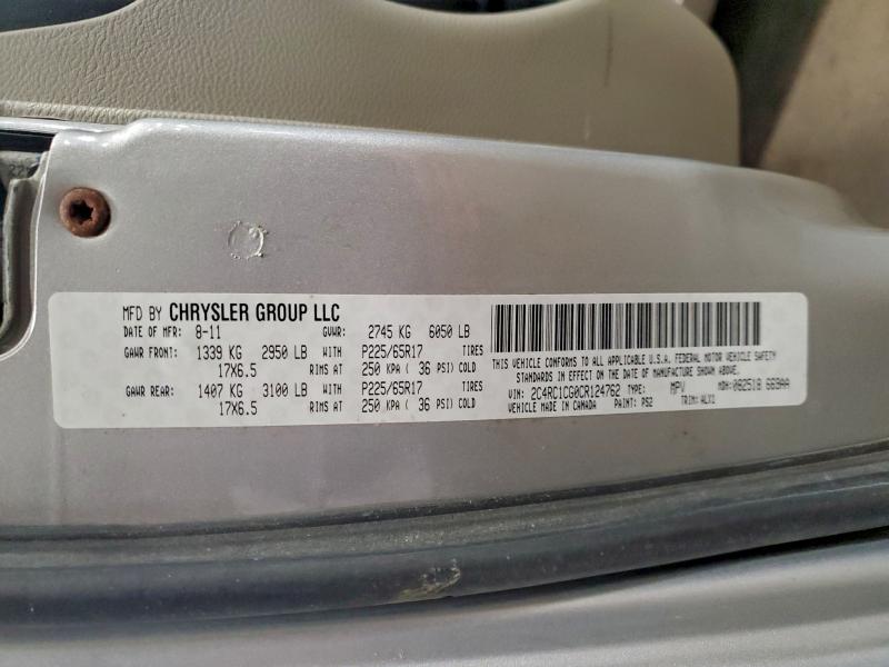 Photo 14 from auction – 2012 CHRYSLER TOWN & COU with VIN 2C4RC1CG0CR124762