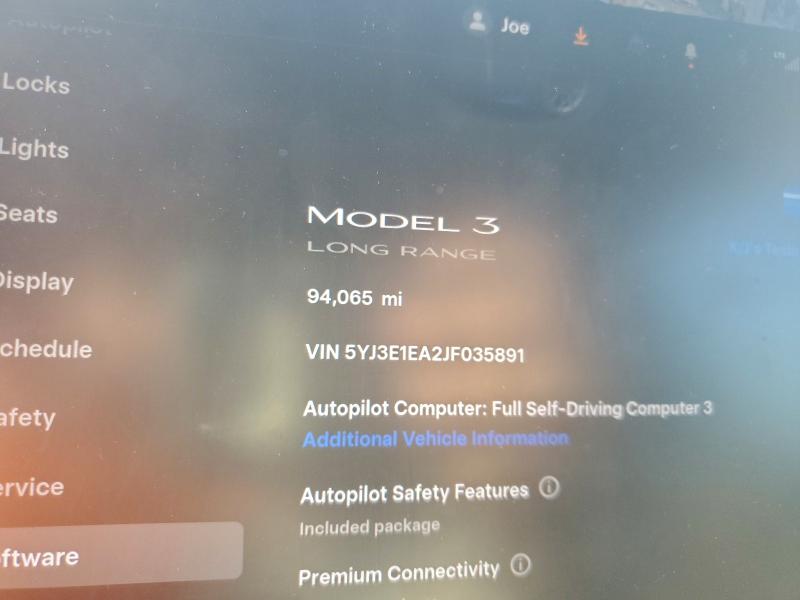 Photo 9 from auction – 2018 TESLA MODEL 3 with VIN 5YJ3E1EA2JF035891