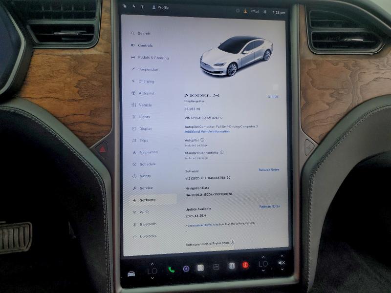 Photo 9 from auction – 2021 TESLA MODEL S with VIN 5YJSA1E29MF424712