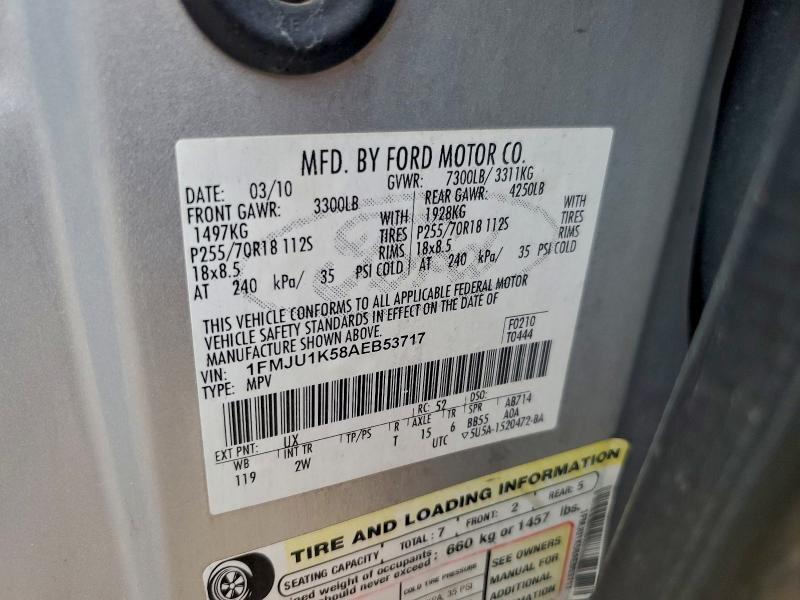 Photo 14 from auction – 2010 FORD EXPEDITION with VIN 1FMJU1K58AEB53717