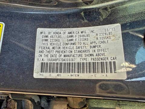 Photo 10 from auction – 2013 ACURA TL TECH with VIN 19UUA9F57DA005087