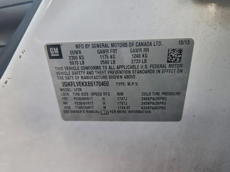 Photo 14 from auction – 2014 GMC TERRAIN SL with VIN 2GKFLVEKXE6170460