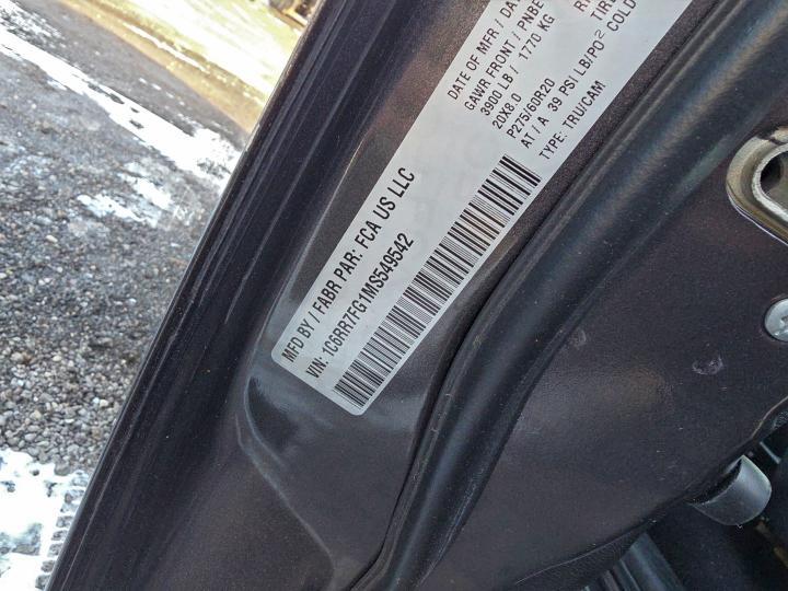 Photo 10 from auction – 2021 RAM 1500 CLASS with VIN 1C6RR7FG1MS549542