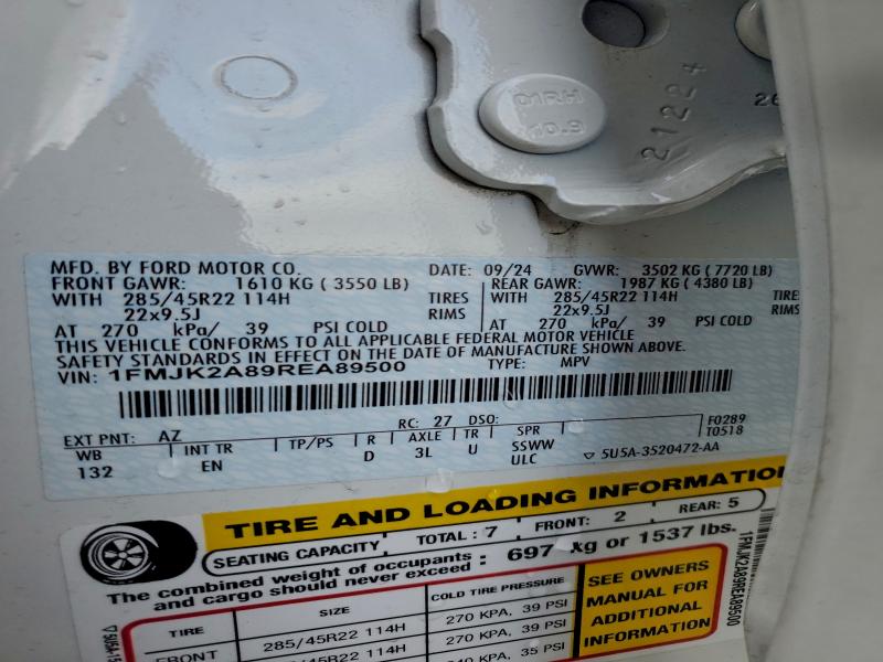 Photo 14 from auction – 2024 FORD EXPEDITION with VIN 1FMJK2A89REA89500