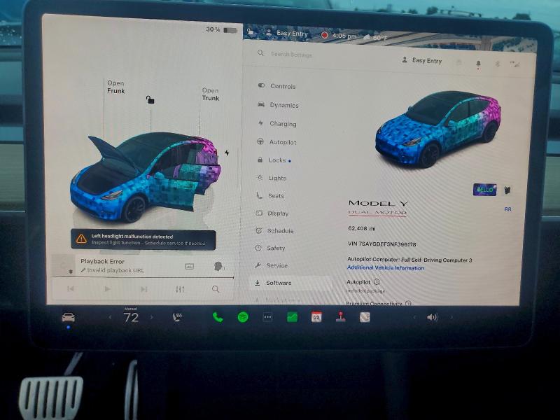 Photo 9 from auction – 2022 TESLA MODEL Y with VIN 7SAYGDEF3NF396178
