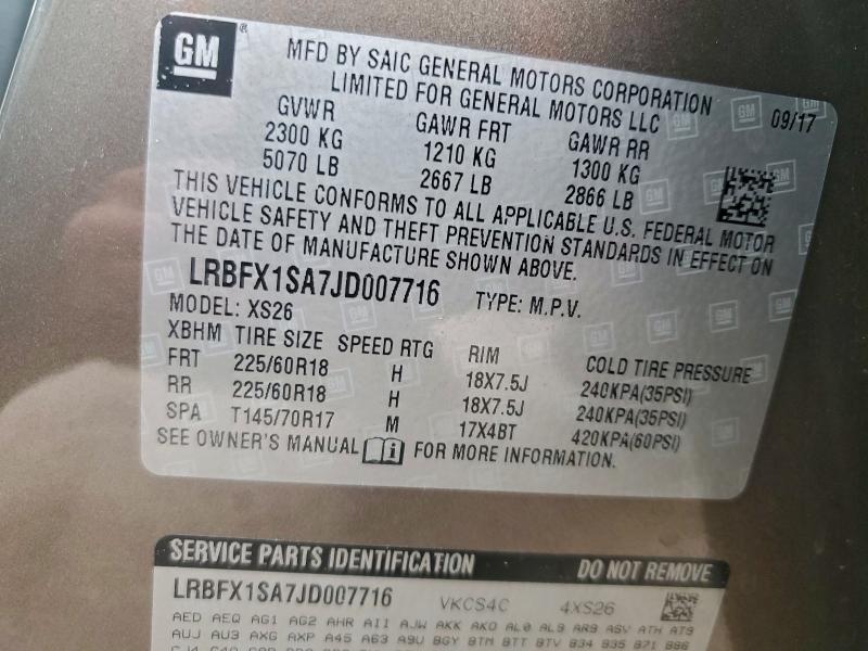 Photo 14 from auction – 2018 BUICK ENVISION E with VIN LRBFX1SA7JD007716