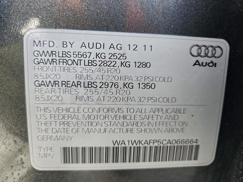 Photo 14 from auction – 2012 AUDI Q5 PRESTIG with VIN WA1WKAFP5CA066664