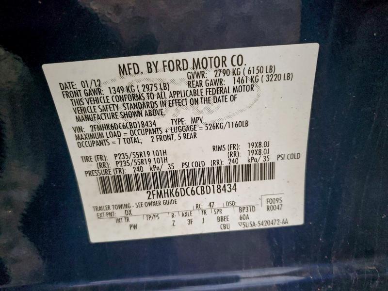 Photo 14 from auction – 2012 FORD FLEX LIMIT with VIN 2FMHK6DC6CBD18434