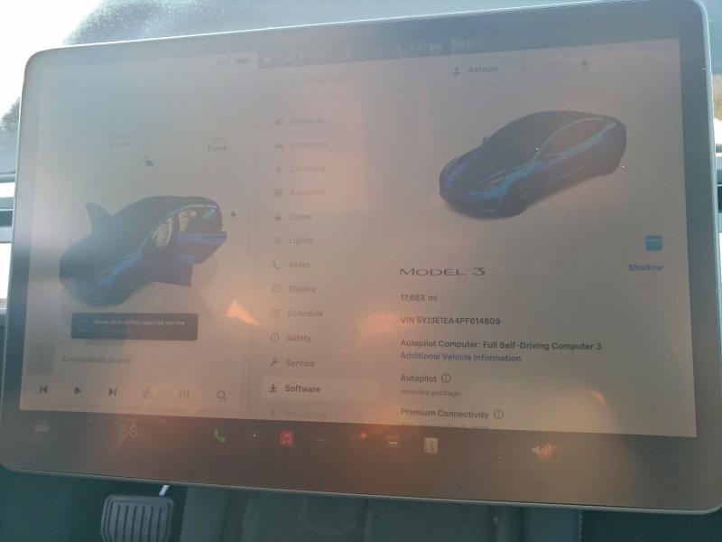 Photo 9 from auction – 2023 TESLA MODEL 3 with VIN 5YJ3E1EA4PF614809