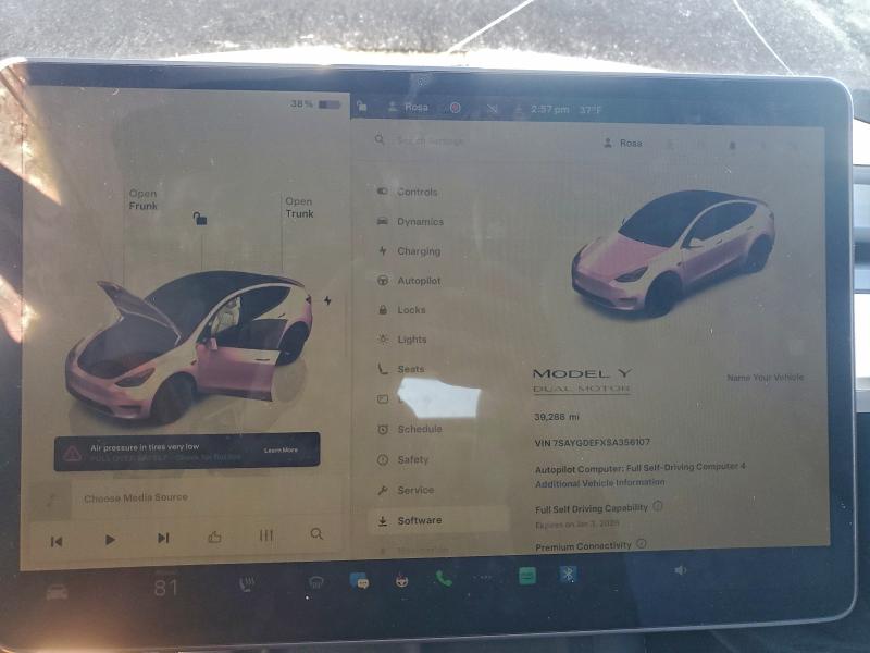 Photo 9 from auction – 2025 TESLA MODEL Y with VIN 7SAYGDEFXSA356107